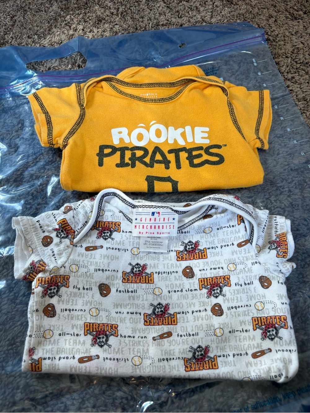 Source Unknown Yellow & White Rookie Pirates Baby Tee Set